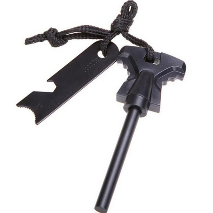 Survival Ferrocerium Drilled Flint Fire Starter Survival Drilled Flint Steel Fire Starter