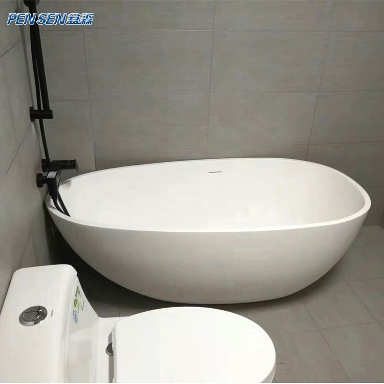 Custom Size Acrylic Solid Surface Matt Glossy Durable Used Shaped Freestanding Bathtub