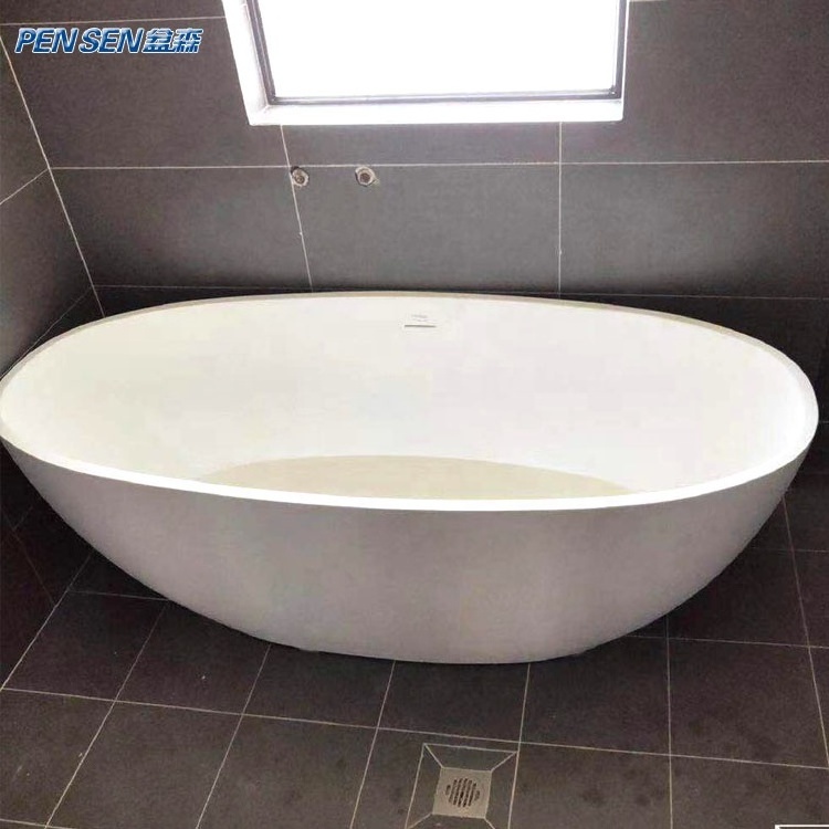 Custom Size Acrylic Solid Surface Matt Glossy Durable Used Shaped Freestanding Bathtub