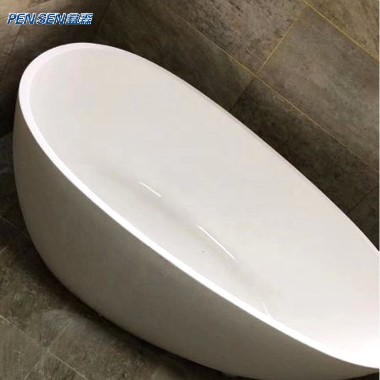 Custom Size Acrylic Solid Surface Matt Glossy Durable Used Shaped Freestanding Bathtub