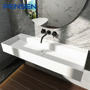 Bathroom Wall Hung Sinks Artificial Stone Basins