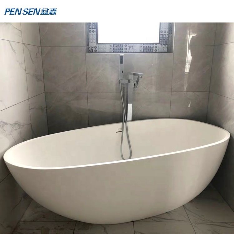 Custom Size Acrylic Solid Surface Matt Glossy Durable Used Shaped Freestanding Bathtub