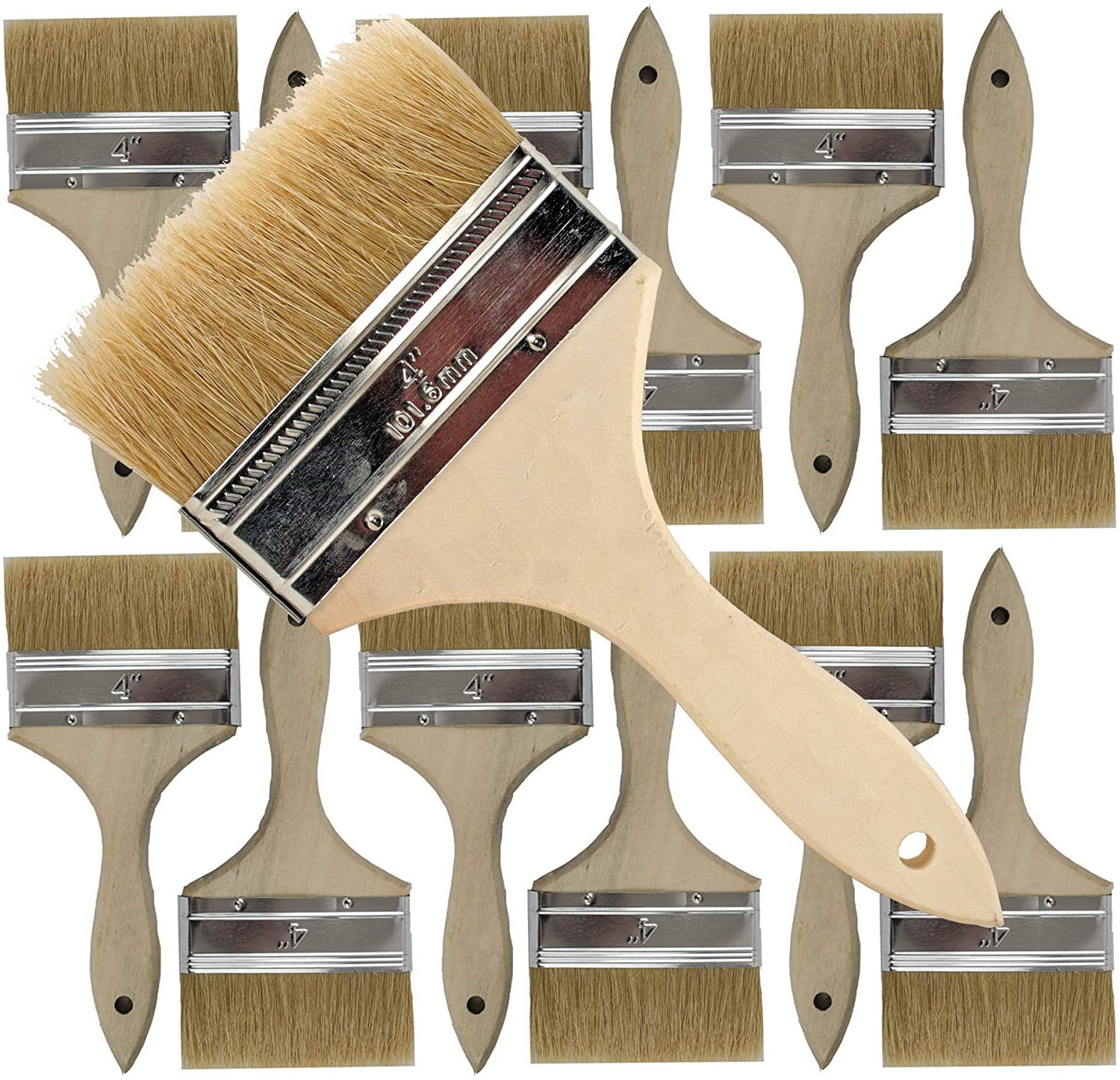 Hot Selling Natural White Bristle Chip Brush Art Artistics Brushes Natural Wooden Handle Oil Paint Brush Set