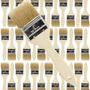 Hot Selling Natural White Bristle Chip Brush Art Artistics Brushes Natural Wooden Handle Oil Paint Brush Set