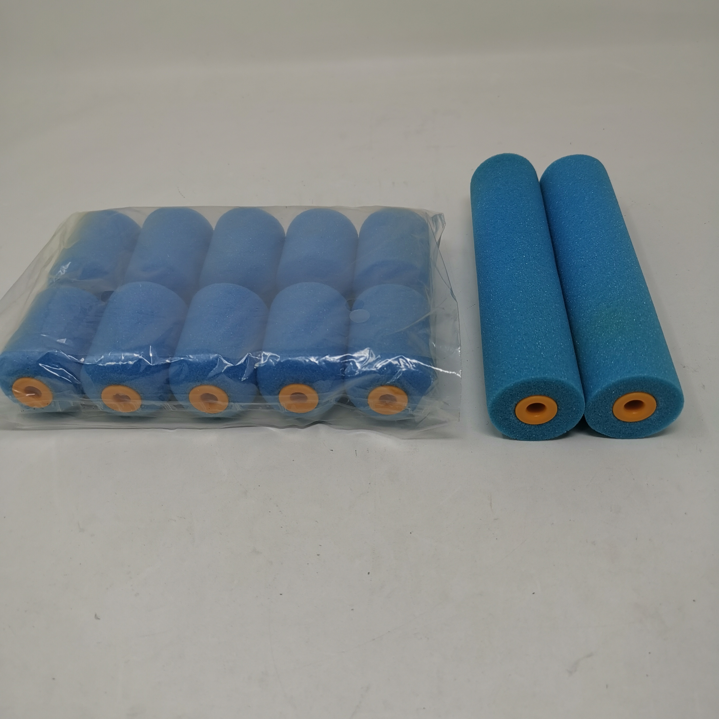 Factory Price 6 inch Blue Color Mini Roller Oil Based  High Density  Two Flat Ends Paint roller Foam Roller