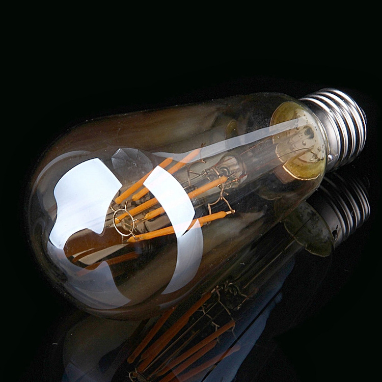 Vintage Amber Glass ST19 LED Light Bulb, Dimmable 40W Replacement led filament bulb Warm Candle, Medium Base