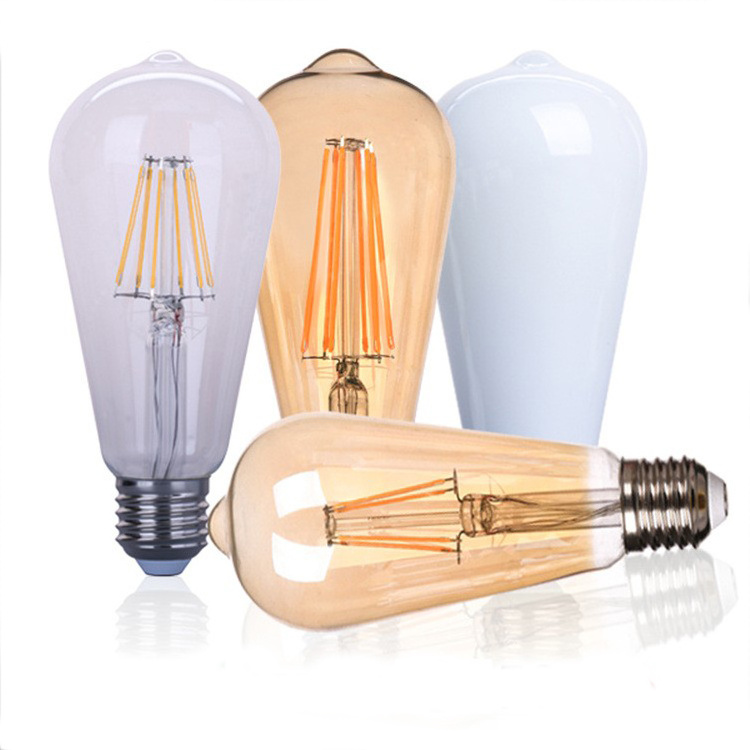 6W Filament LED ST64 Teardrop 3000K Bulb Dimmable led vintage filament bulb based E27