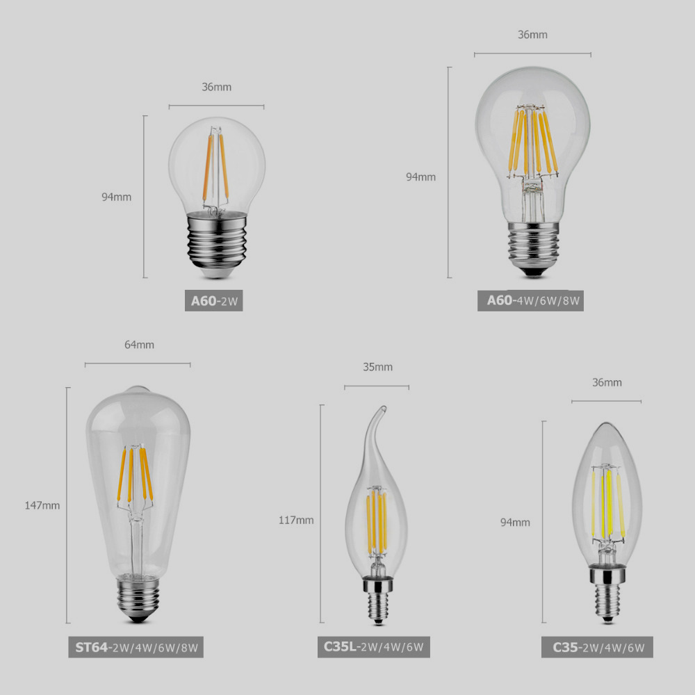 6W Filament LED ST64 Teardrop 3000K Bulb Dimmable led vintage filament bulb based E27