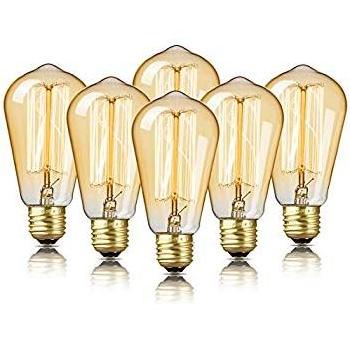 Led Bulb Dimmable Amber Warm Yellow Light Brightown E26 Base Vintage 6W Led Filament Bulb