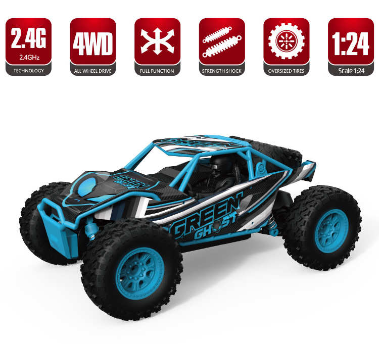 2.4GHz Electric Vehicle 4WD All Terrain Off-Road Desert Truck Remote Control Car 1/24 Scale RC Car