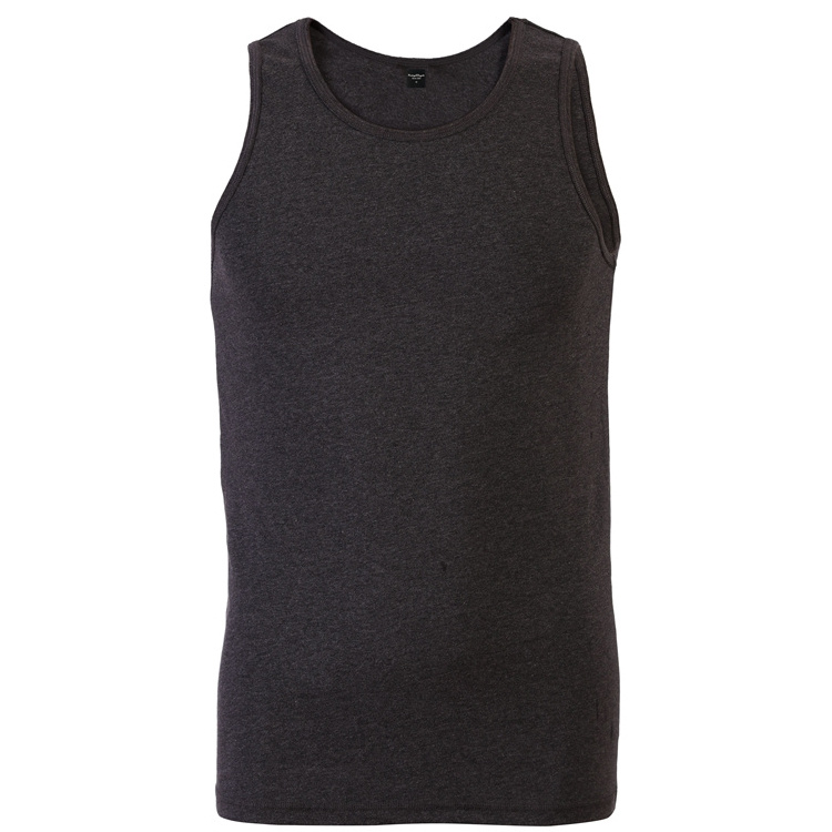 Solid color breathable loose quality bamboo white men tank tops vest