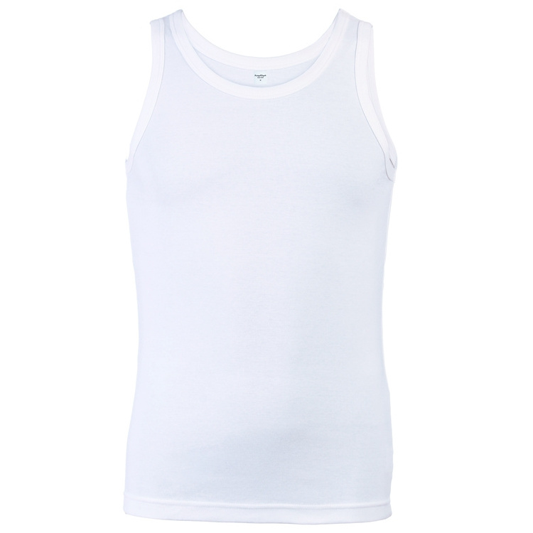 Solid color breathable loose quality bamboo white men tank tops vest