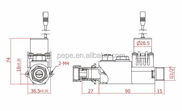 Automatic sanitary ware sensor urinal 6v water solenoid valve auto shut off valve