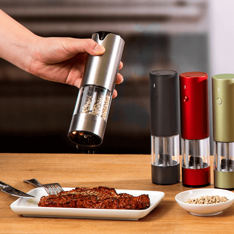 Rose Gold Stainless Steel Electric Pepper Grinder Spice Mills Kitchen Gadgets Molinillo De Sal Large Capacity 100ML