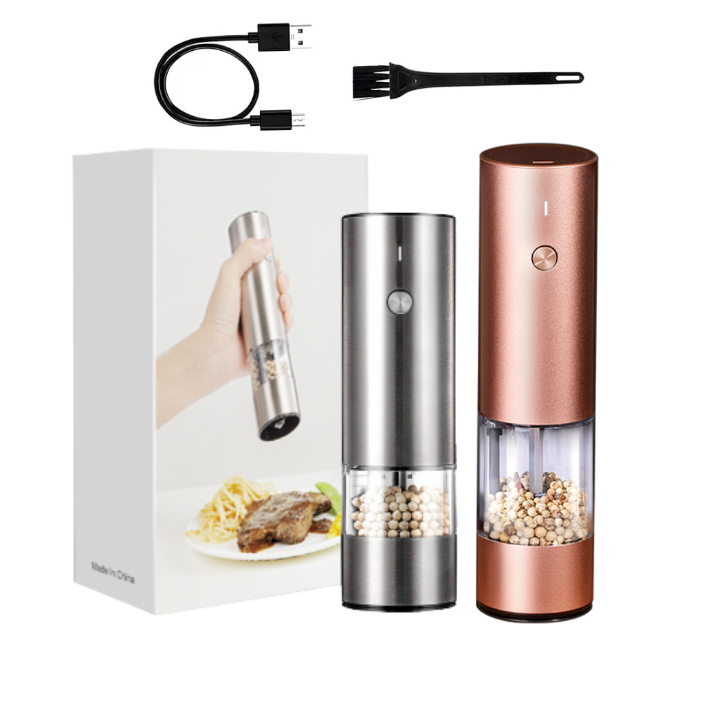 Rose Gold Stainless Steel Electric Pepper Grinder Spice Mills Kitchen Gadgets Molinillo De Sal Large Capacity 100ML