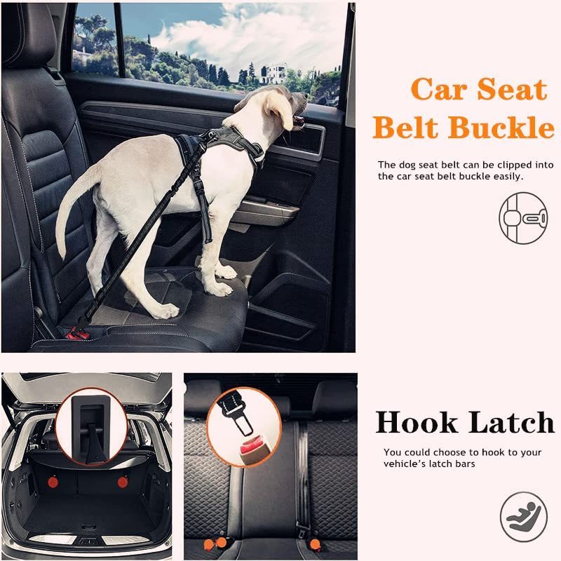 High Quality Pet Black Leash Pet Safety Seat Belts for Cars Adjustable Dog Car Seat Belt