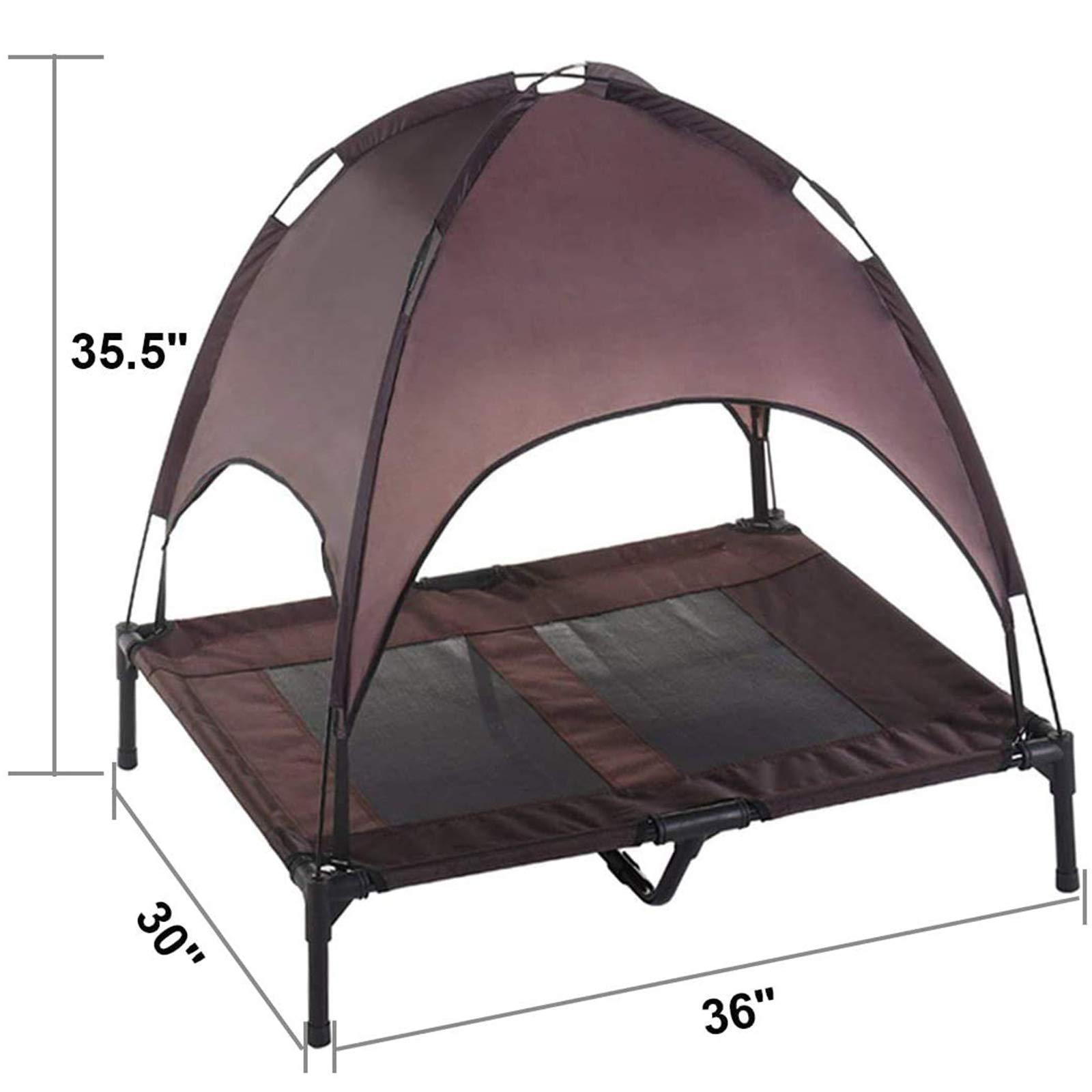 Foldable Dog Bed Pet Tent Nest Removable Canopy Mesh Breathable Double Layer Elevated Sunscreen for Outdoor Travel Camping