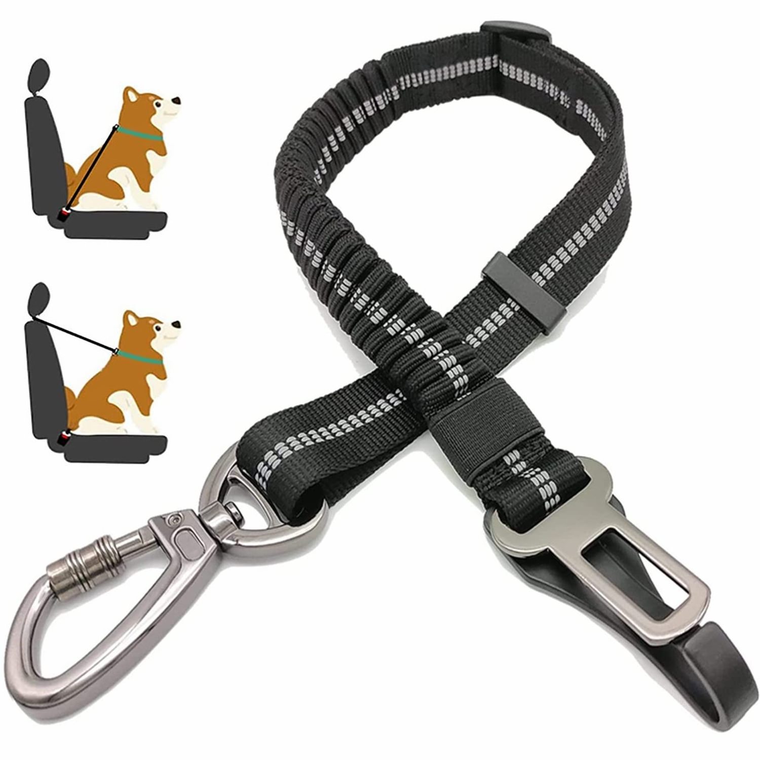 High Quality Pet Black Leash Pet Safety Seat Belts for Cars Adjustable Dog Car Seat Belt