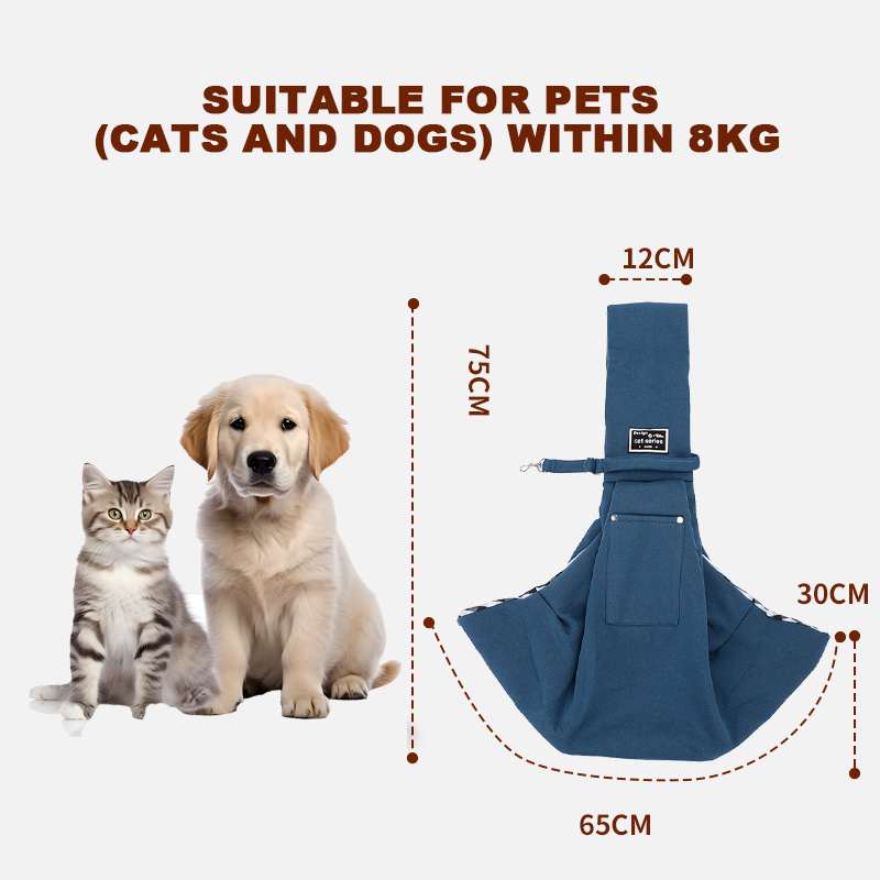 Pet Carrier Sling Bag Reversible Pet Carrier Purse with Storage Pocket