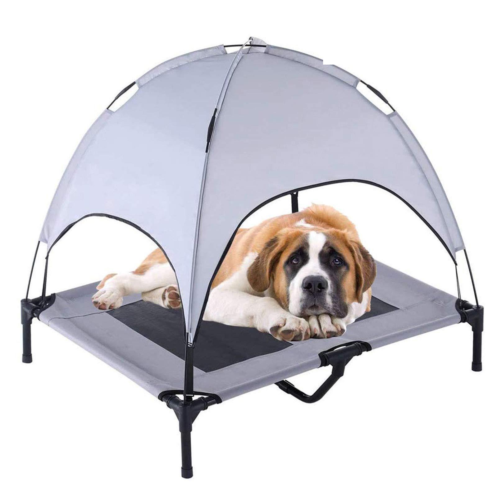 Foldable Dog Bed Pet Tent Nest Removable Canopy Mesh Breathable Double Layer Elevated Sunscreen for Outdoor Travel Camping