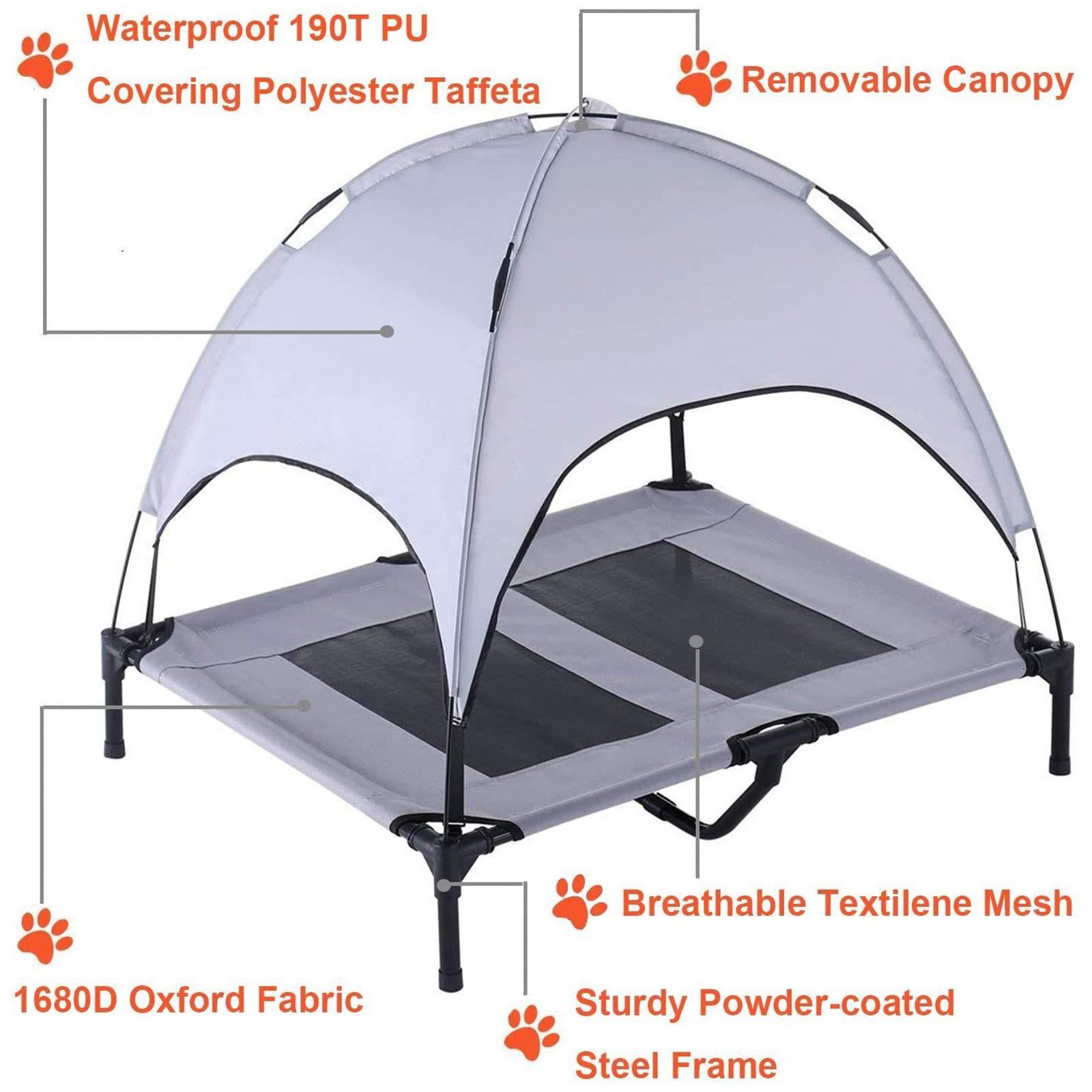 Foldable Dog Bed Pet Tent Nest Removable Canopy Mesh Breathable Double Layer Elevated Sunscreen for Outdoor Travel Camping