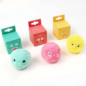 3 Pack Fluffy Plush Cat Chirping Balls Catnip Wall Toys Interactive Cat Kicker Toys