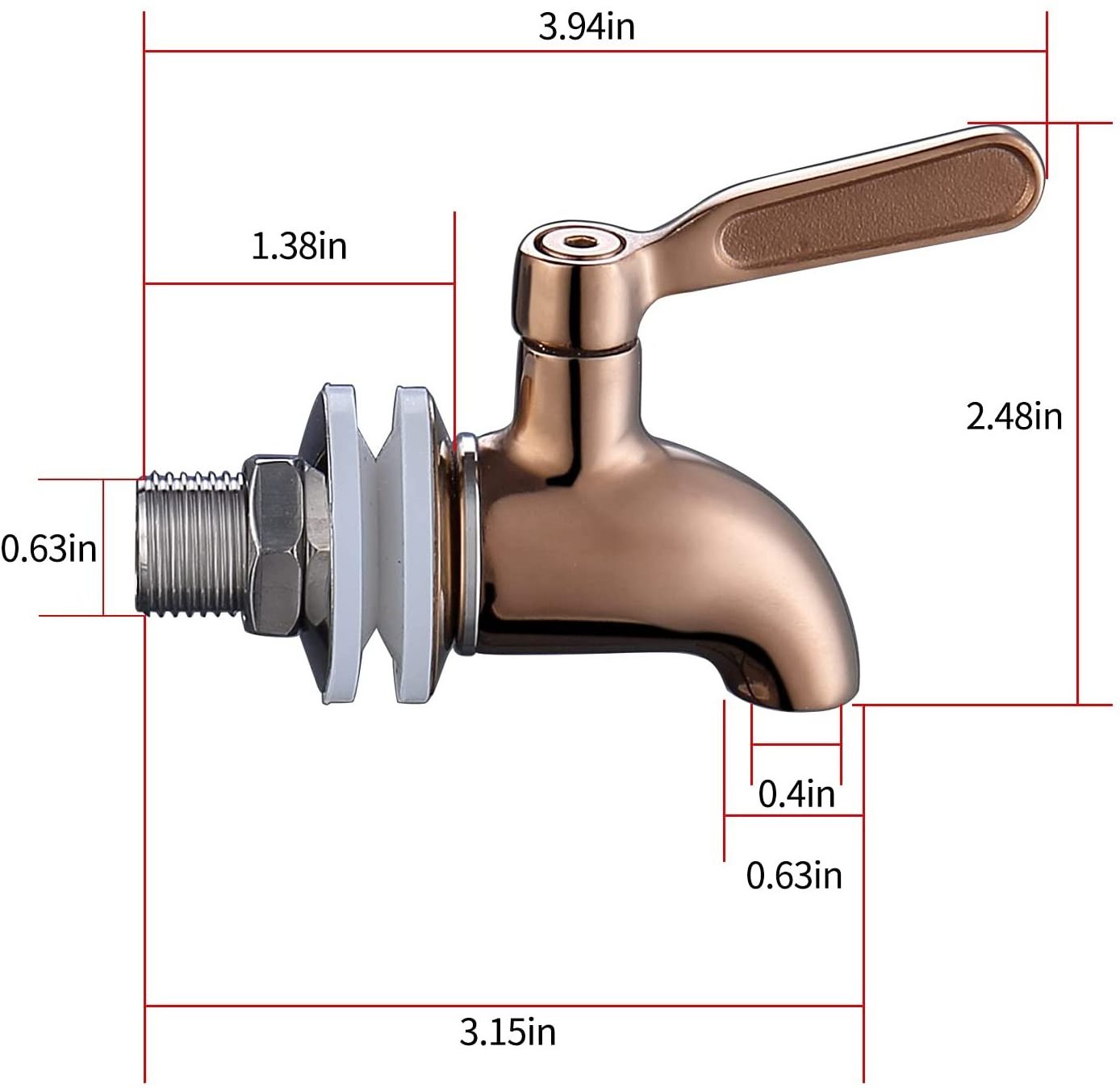 Brass Beverage Dispenser Faucet Tap Barrel Fermenter Wine Beer Beverage Juice Beer Tower Faucet