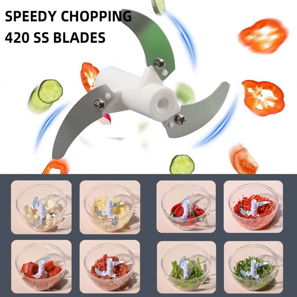 kitchen hand held manual portable food processor fruit vegetable mincer masher garlic chopper