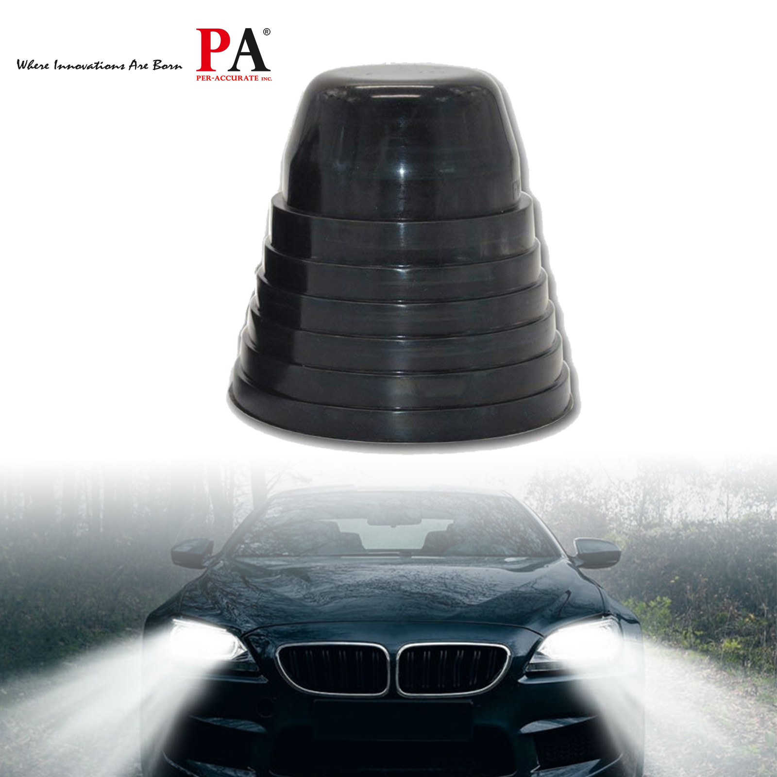 LED HID Headlights Dust Cover Black Rubber Seal Dustproof And Waterproof Headlight 70mm - 100mm PA