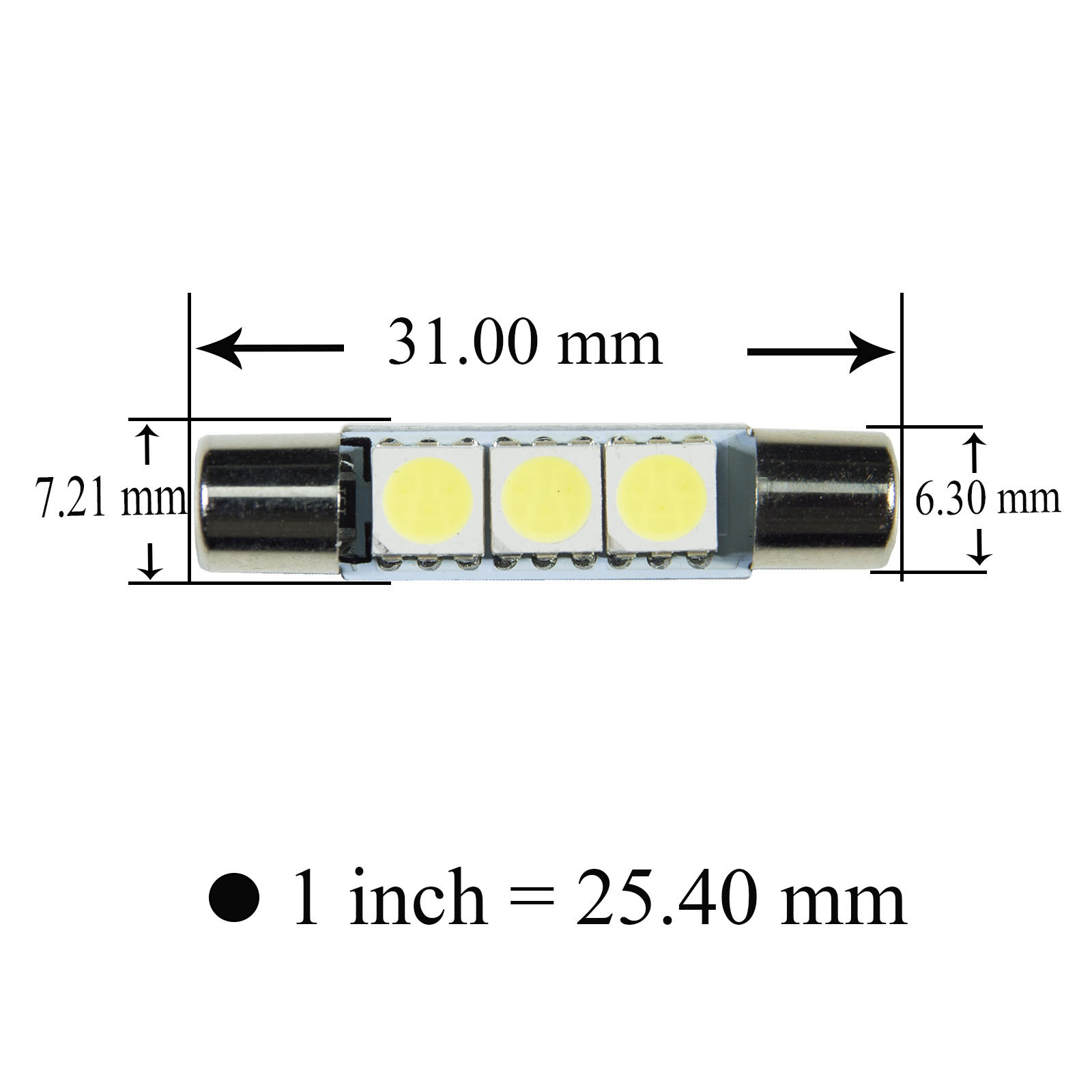 Car LED Festoon Light 5050 SMD 28mm 31mm 36mm 39mm 41mm Universal Automotive Roof Light Accessories (White Light) PA