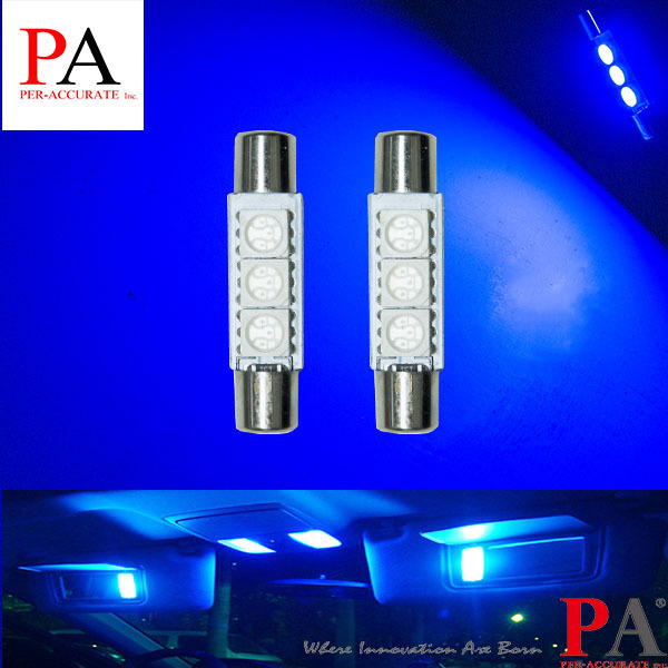 PA | Fuse Festoon Bulb 5050 3Chip LED 28mm 31mm Dome Interior Light & Car Auto Interior Vanity Mirror-BLUE WhiteLight