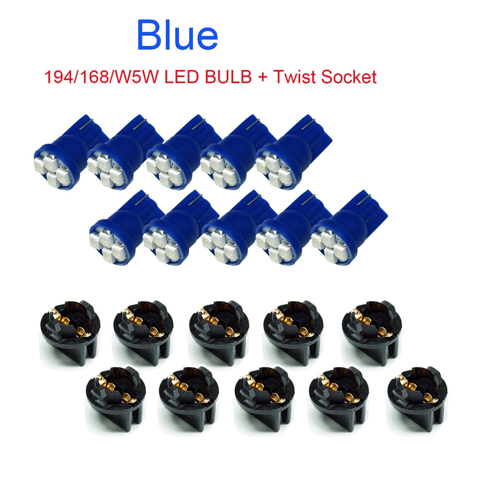 PA LED 10PCS T10 168 194 Led instrument Panel Dash Light Bulb 1/2