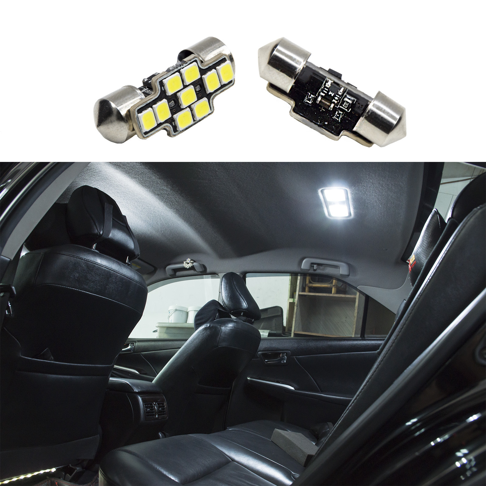 Dome Light LED Car Interior Bulb 28mm 31mm Festoon CANBUS 2835 9SMD 12-60V 365LM Replacement Lights Plate Lamp White PA