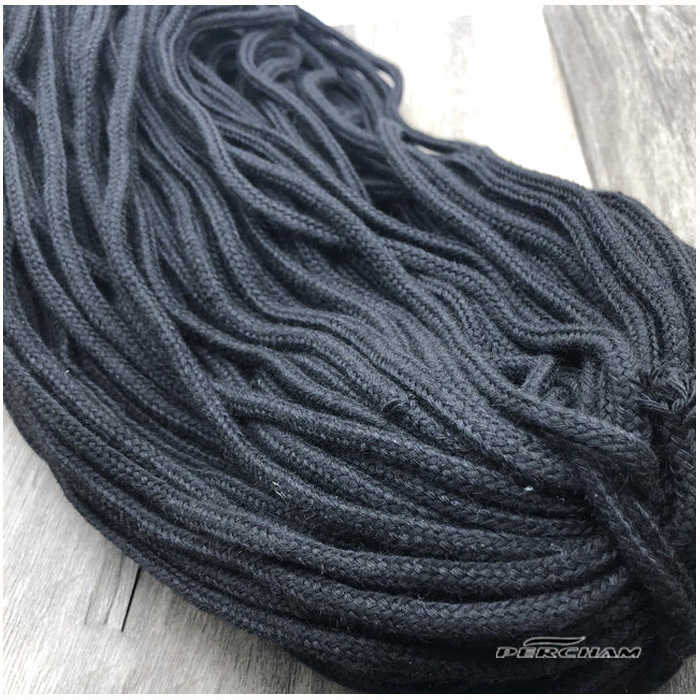 Garment accessory custom length shoe string hoodies pants cotton round drawcord with plastic metal cord ends