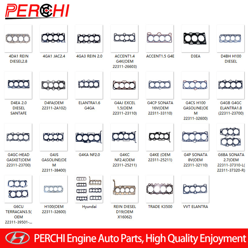 Engine  Parts Head Gasket Kit for Hyundai 4GA1 G4KC H100 G4CS G4CP G4JS G4KA D4BH G4KE G4P VVT G4GB Head gasket set manufacturer