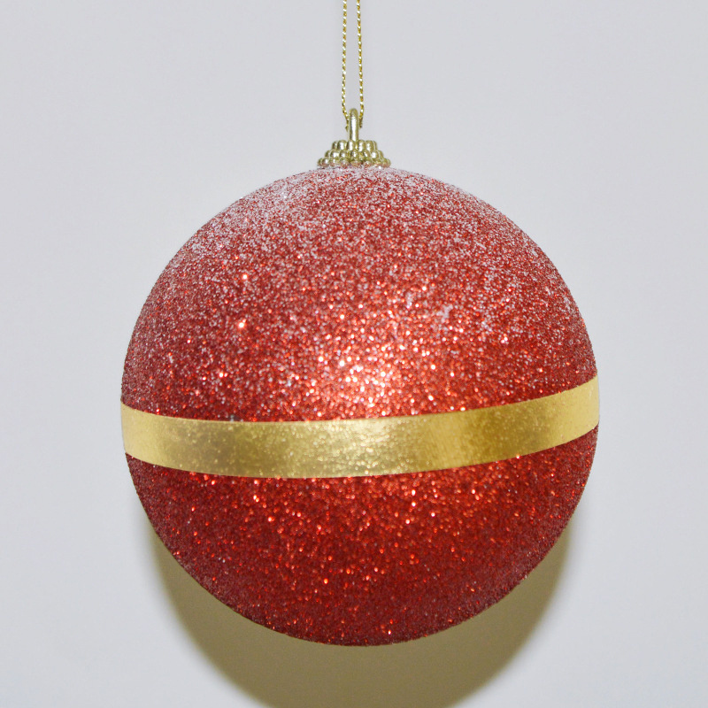 2022 NEW Christmas holiday decoration 10cm glitter powder blow molding Christmas decorations ball hanging