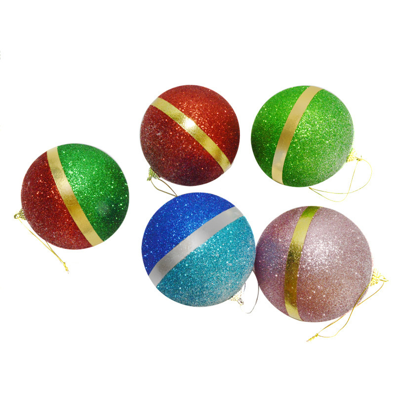 2022 NEW Christmas holiday decoration 10cm glitter powder blow molding Christmas decorations ball hanging