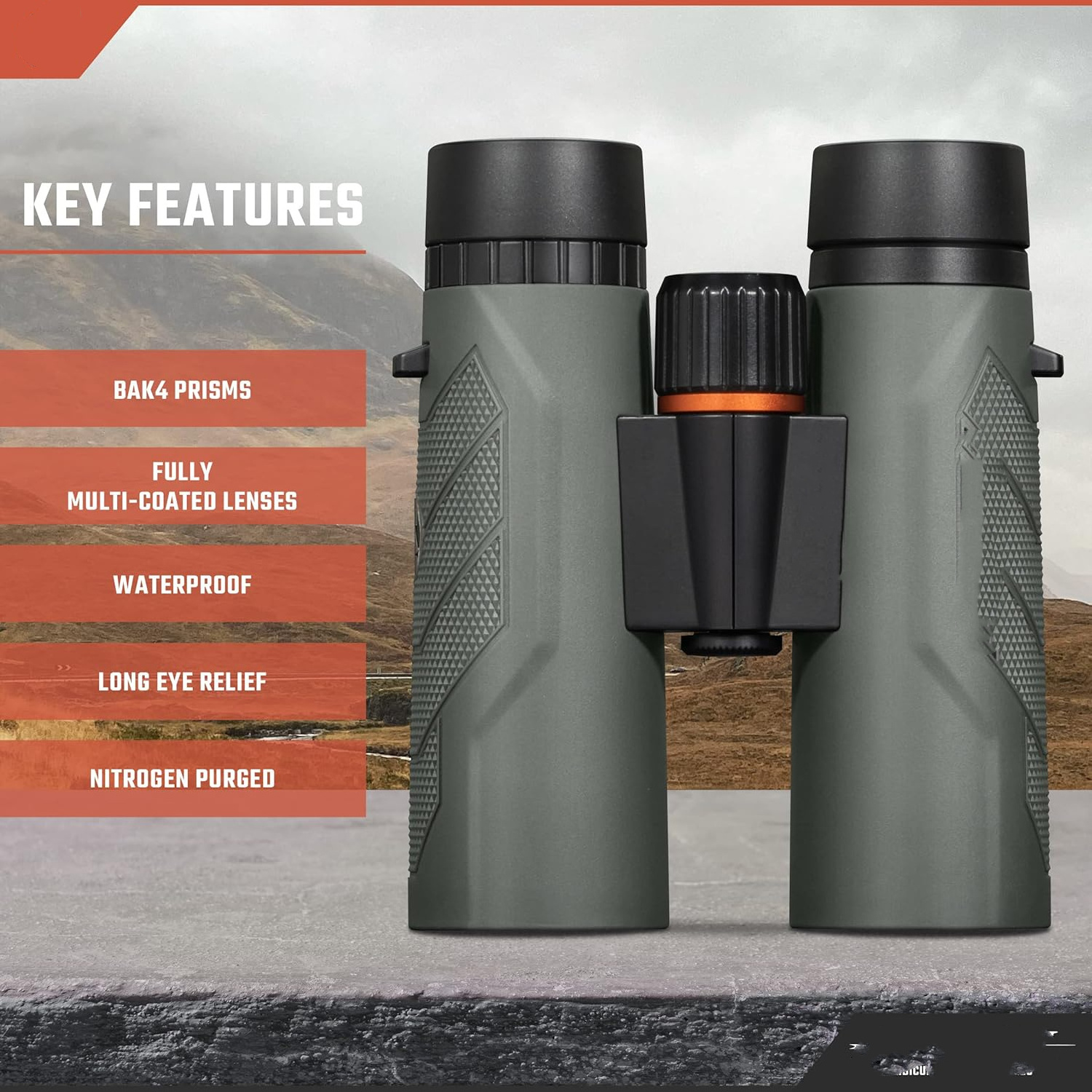 8x42  HD Binoculars with Eye Relief for Adults and Kids, High-Powered Binoculars for Hunting, Birdwatching