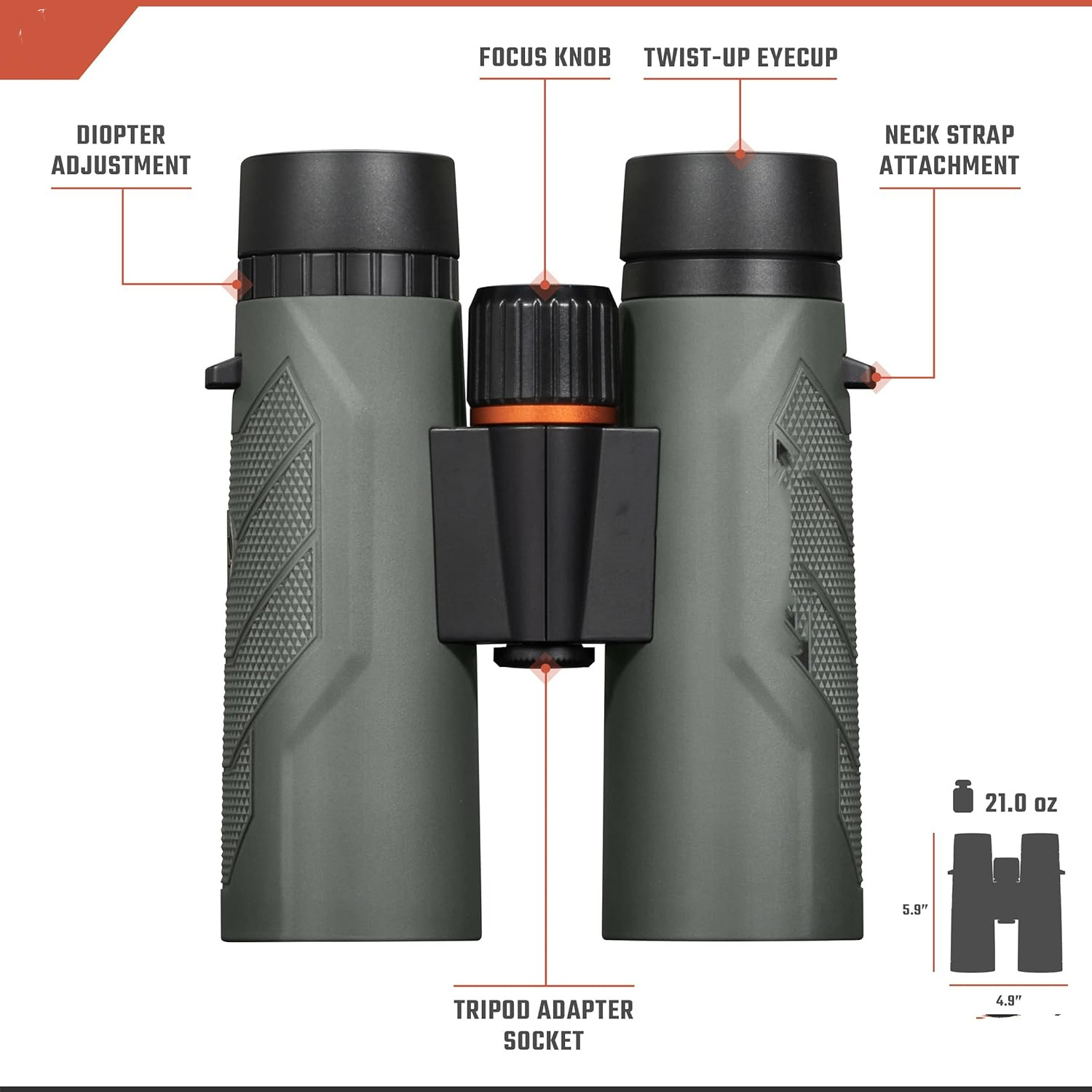 8x42  HD Binoculars with Eye Relief for Adults and Kids, High-Powered Binoculars for Hunting, Birdwatching