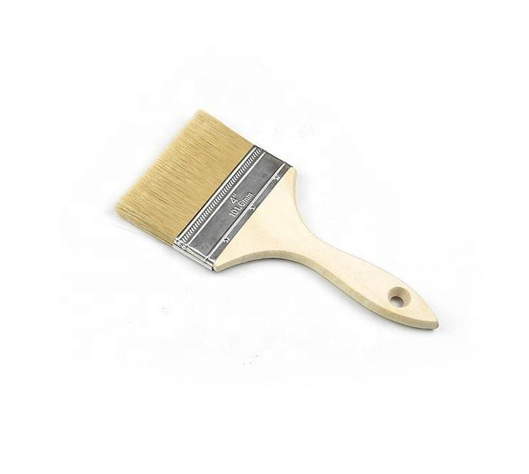 Wholesale Customized  High Quality Wood Handle Wall Painting Natural bristle Original White Paint Brush