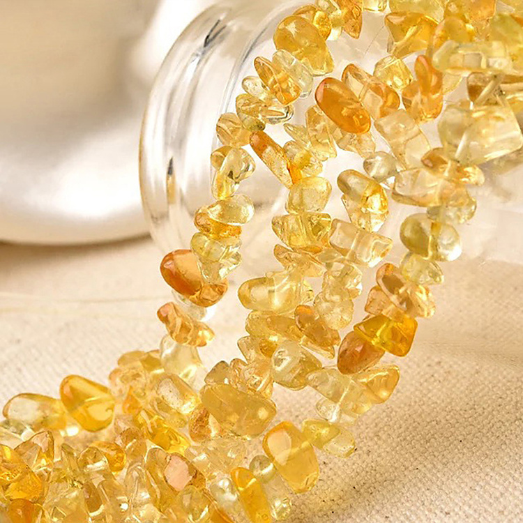 wholesale gems beads citrine tumble for necklace design crystal citrine chips gemstone bracelet bead