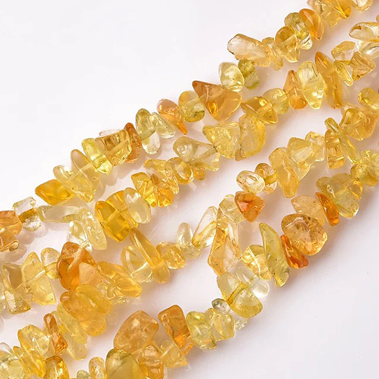 wholesale gems beads citrine tumble for necklace design crystal citrine chips gemstone bracelet bead