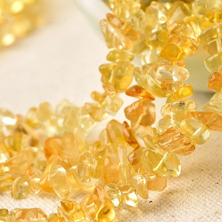 wholesale gems beads citrine tumble for necklace design crystal citrine chips gemstone bracelet bead