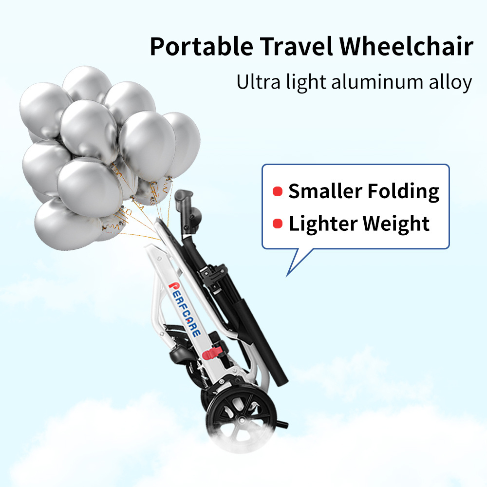 Easy to Fold Portable Lightweight Folding Wheelchair Manual Wheel Chair for Disabled