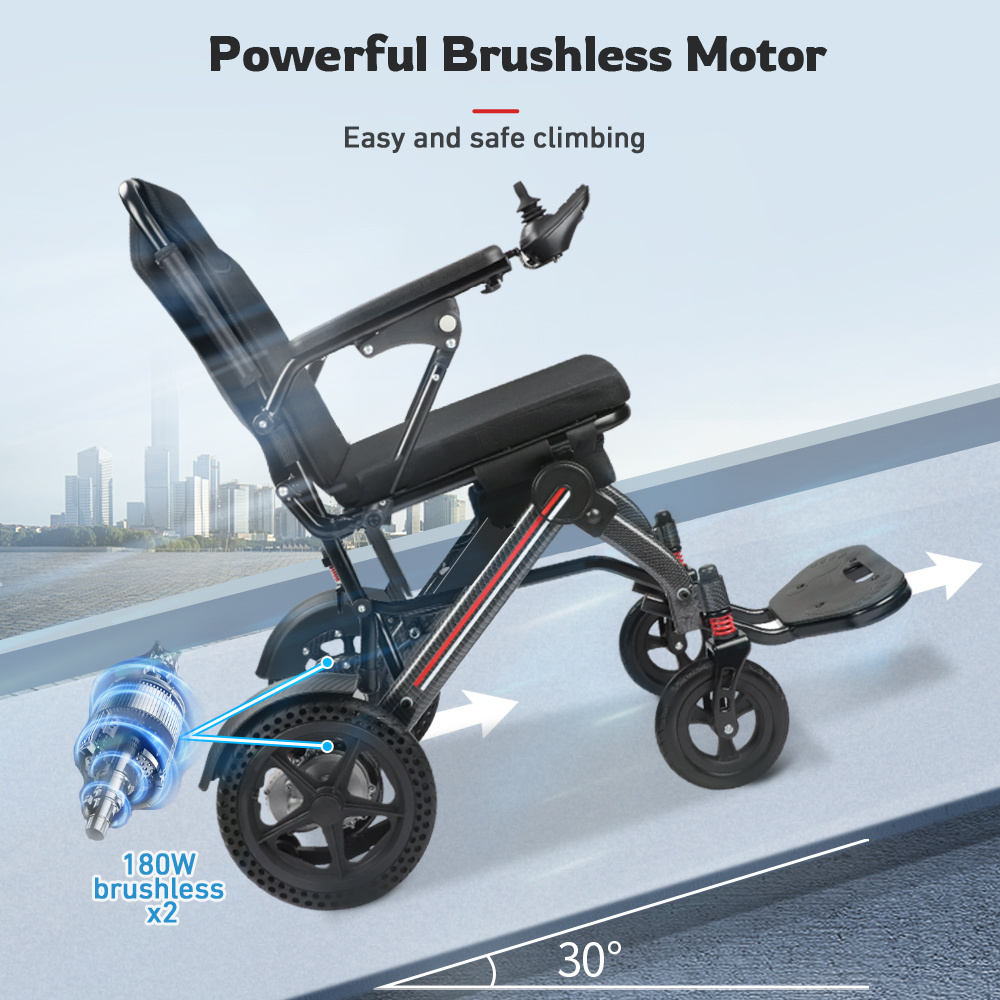 Flexible Driving Small Size Light Weight Electric Wheelchair Easy Folding Portable Foldable Lightweight Electric Wheelchair