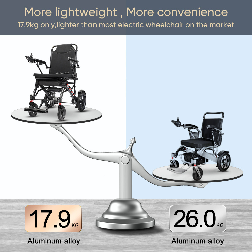 17kg Ultra Light Weight Power Electric Wheel Chair Cheap Price Elderly Lightweight Electric Wheelchair For Portable