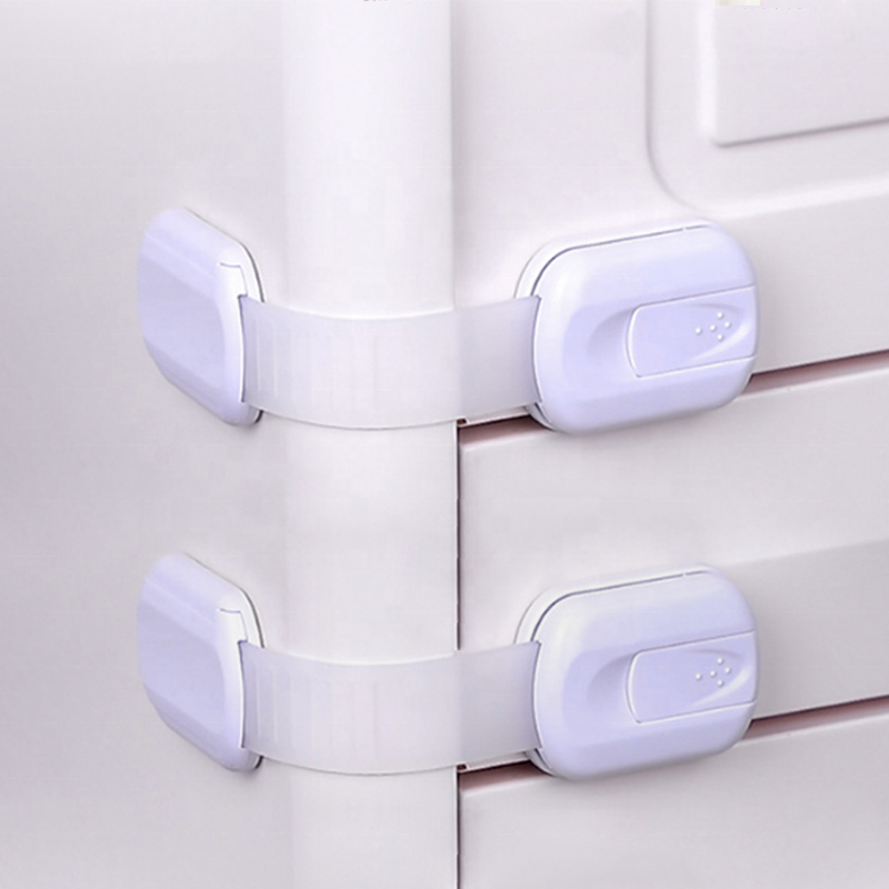 ABS PE Protective Brown Safety lock Child Safety Drawer Cabinet Strap Locks To Baby Proof Childproof Door Safety Lock