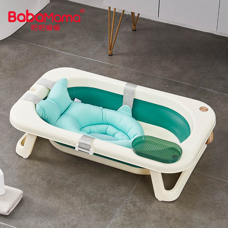 Square Newest Lovely Design Folding Bathtub Plastic Fold Baby Bath Tub With Thermometer Sensing