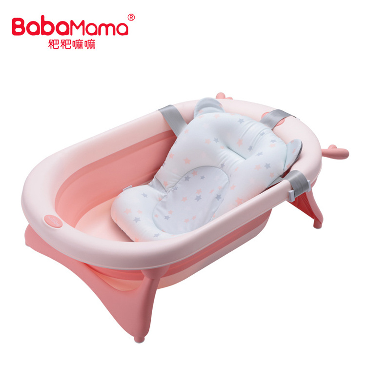 bath & potty Supplies Kids Children Toddler Foldable Bathtub, Newborn Baby Plastic Collapsible Fold Bath Tub With Bath Cushion