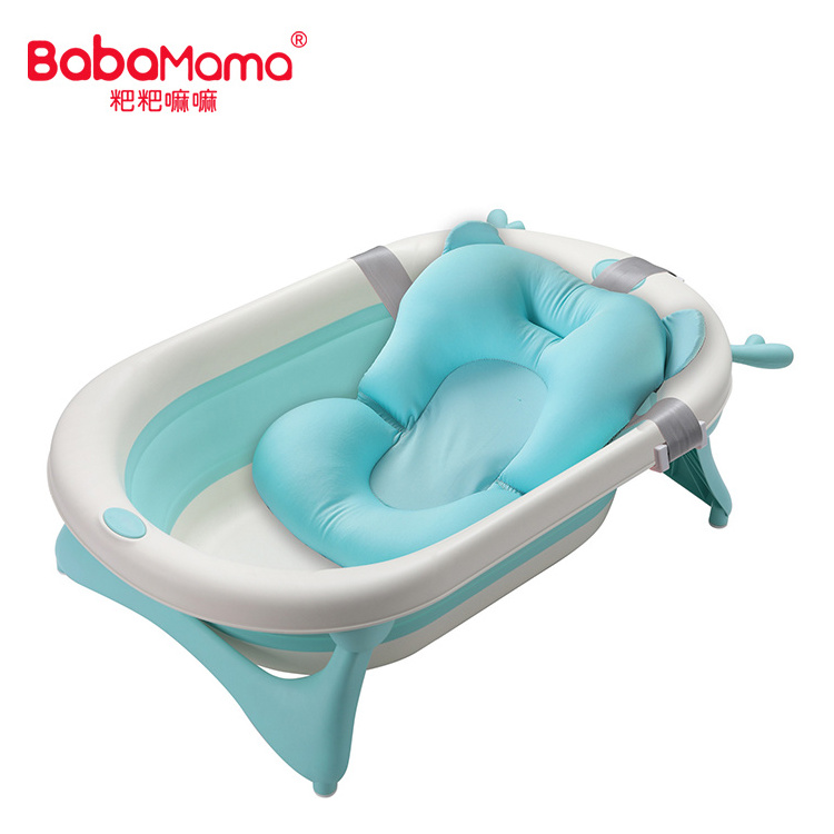 bath & potty Supplies Kids Children Toddler Foldable Bathtub, Newborn Baby Plastic Collapsible Fold Bath Tub With Bath Cushion